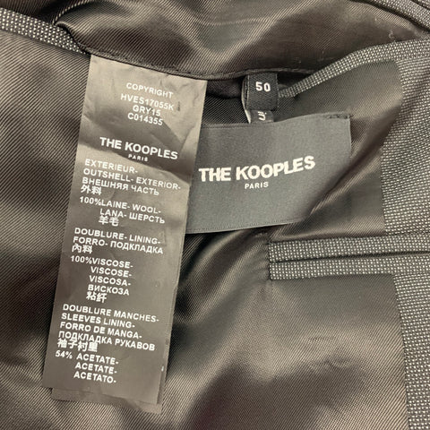 THE KOOPLES Taille 40 Manteau de sport à revers cranté en laine anthracite