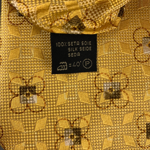 ERMENEGILDO ZEGNA Yellow Jacquard Silk Tie