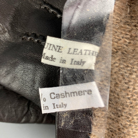 VINTAGE Size S Brown Cashmere Leather Gloves
