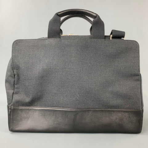 JACK SPADE Charcoal & Black Canvas Leather Trim Laptop Bag