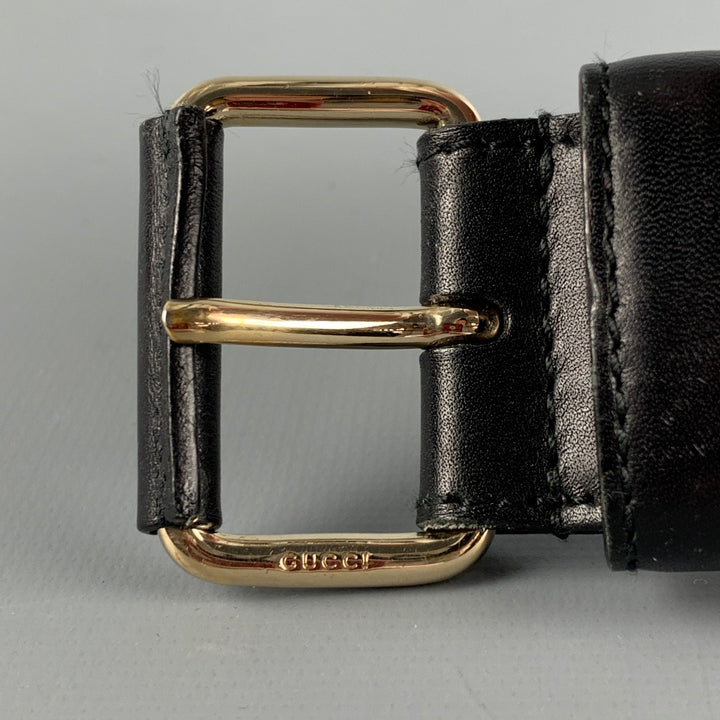 GUCCI Size 40 Black Leather Belt