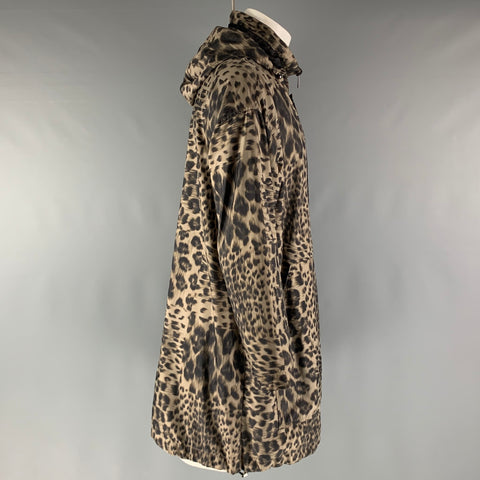 VALENTINO Size 40 Brown Taupe Animal Print Polyamide Jacket