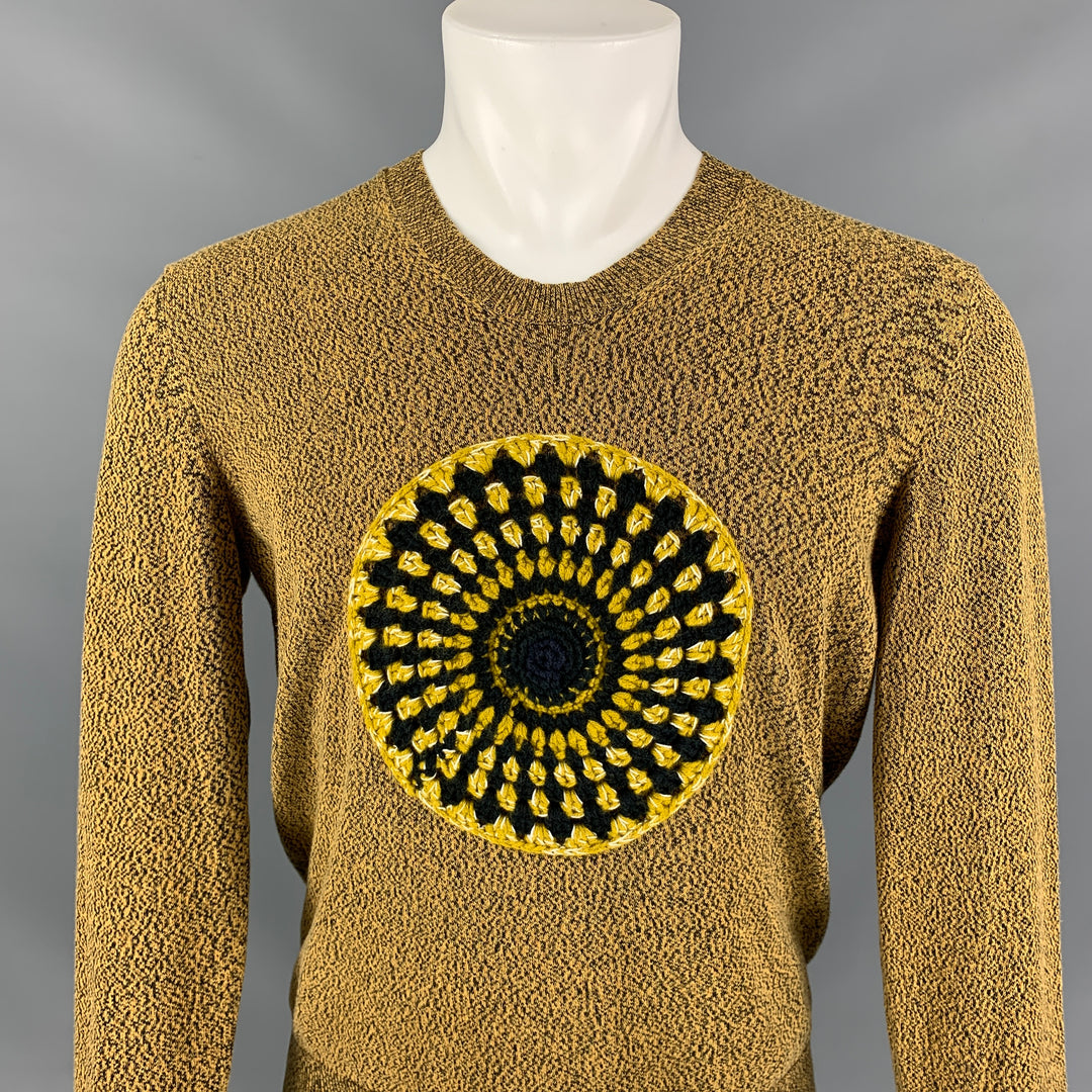 BURBERRY PRORSUM Printemps 2012 Taille M Moutarde Jaune Broderie Crochet Pull Pull