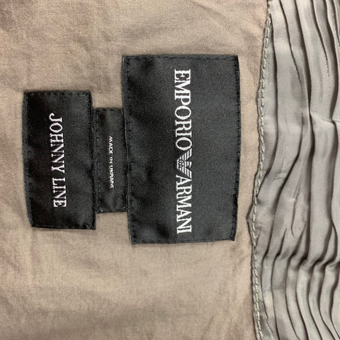 EMPORIO ARMANI Size 38 Olive Ruched Polyester Asymmetrical Jacket