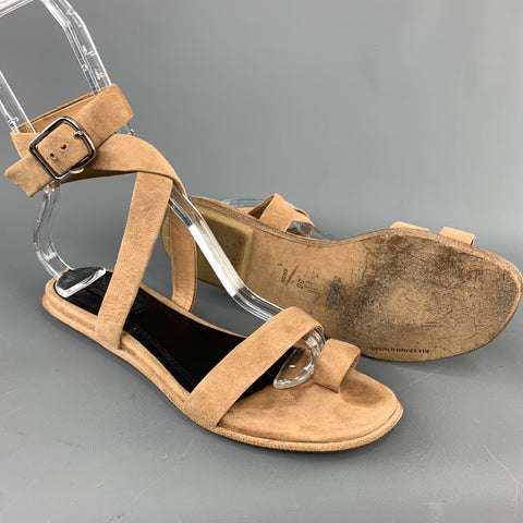 ALEXANDER WANG Taille 6 Sandales NAURA en daim beige avec bride à la cheville