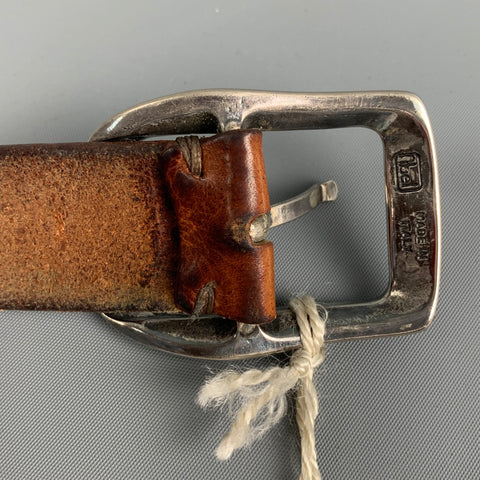 BRUNELLO CUCINELLI Size 33 Cognac Leather Belt