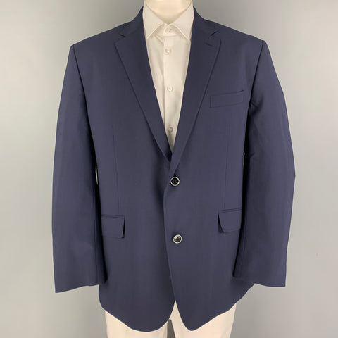ROBERT GRAHAM Size 46 Navy Wool Single Breasted Sport Coat