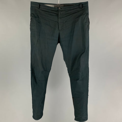 LANVIN Talla 34 Pantalones casuales de corte slim de algodón azul marino