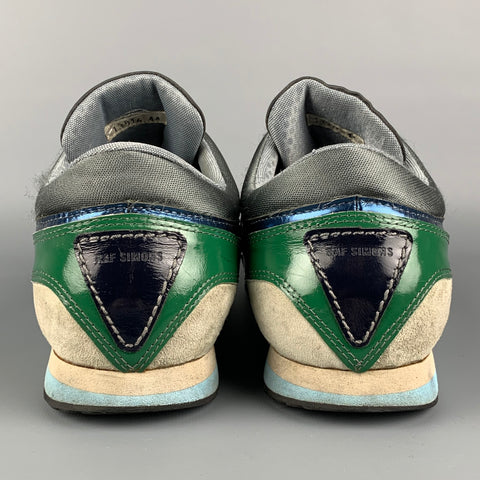 RAF SIMONS Size 11 Multi-Color Leather Color Block Sneakers