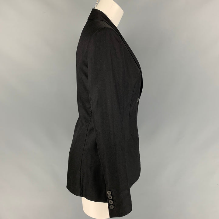 CALVIN KLEIN COLLECTION Size 6 Black Cashmere / Silk Jacke Blazer