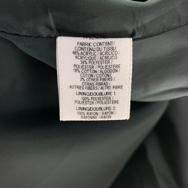 DEREK LAM Size 6 Red & Black Geometric Print Acrylic Blend Collarless Coat