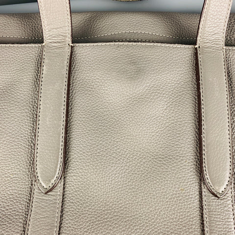 COACH Sac fourre-tout en cuir grainé gris