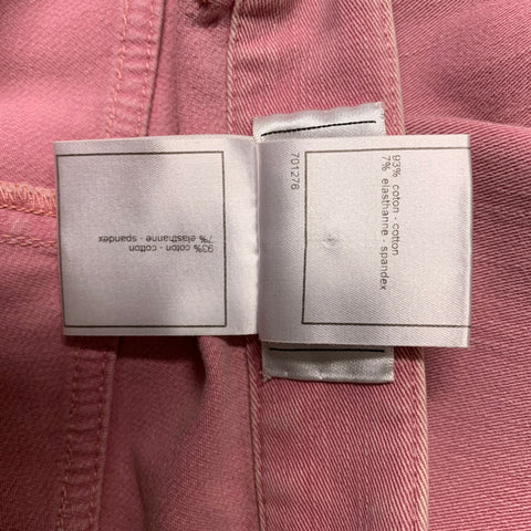 CHANEL Talla 4 Pantalones casuales rectos de algodón rosa