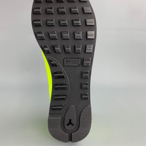 BALLY Size 10.5 Neon Yellow Leather Lace Up Sneakers
