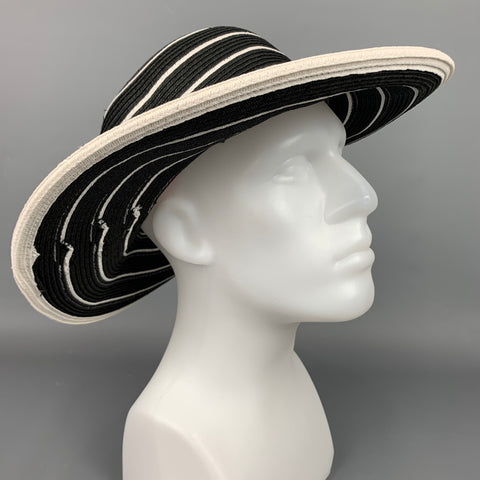 SAN DIEGO HAT Co. Gorro de papel de poliéster con rayas blancas y negras, talla única