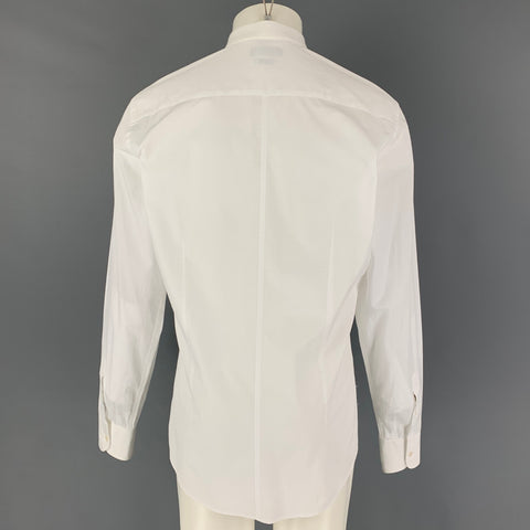 DOLCE & GABBANA Size M White Rhombus Cotton Tuxedo Long Sleeve Shirt