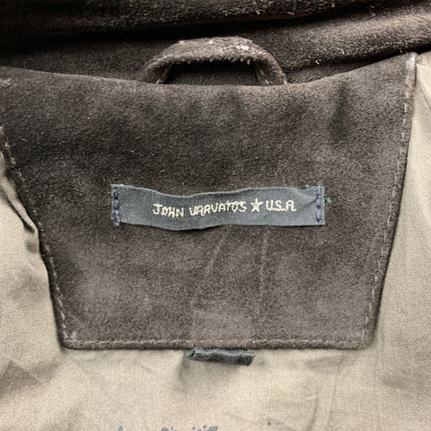 JOHN VARVATOS * U.S.A. Size S Brown Solid Suede Buttoned Jacket
