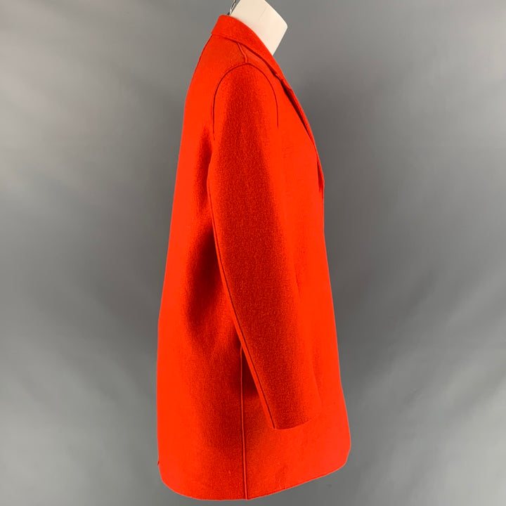 HARRIS WHARF LONDON Size 6 Orange Textured Wool Coat