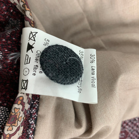 VOON Burgundy & White Floral Wool Blend Single Breasted Sport Coat