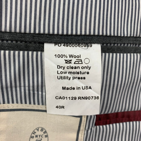 TODD SNYDER Size 40 Navy Wool Notch Lapel Sport Coat