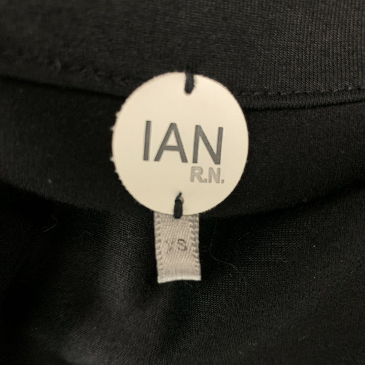 IAN R.N. Size XS Black Viscose & Elastine Solid Cardigan