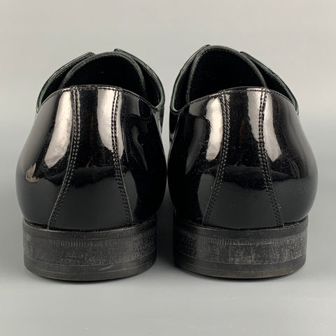 D&G by DOLCE & GABBANA Size 9.5 Black Perforated Leather Laceless Shoes