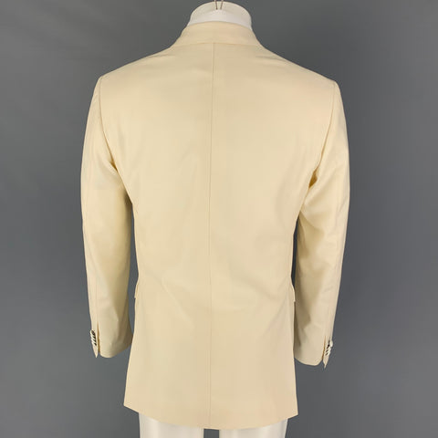 DAVID AUGUST Size 40 Cream Wool Double Breasted Sport Coat