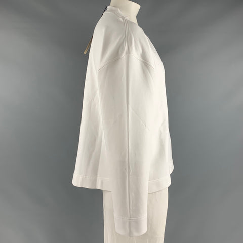 BURBERRY Talla XL Sudadera corta de algodón liso blanco