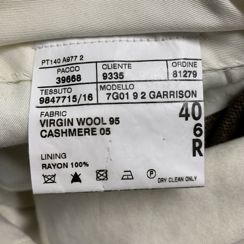 POLO by RALPH LAUREN Size 40 Brown Cream Nailhead Single breasted Suit