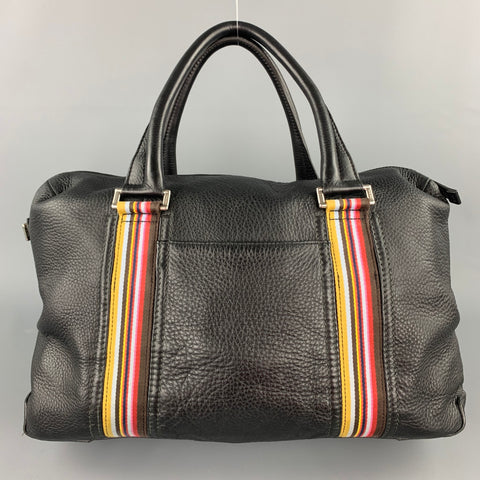 PAUL SMITH Black Pebble Grain Leather Laptop Bag