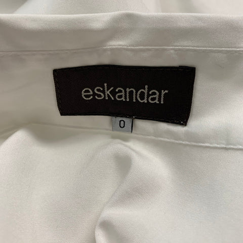 ESKANDAR Size 0 White Cotton Cropped Shirt