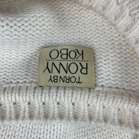 Vintage RONNY KOBO Size XS Cream Viscose Blend Textured Flared Sweater
