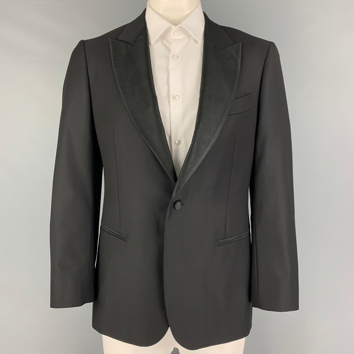 SUIT SUPPLY Size 44 Black Wool Tuxedo Sport Coat