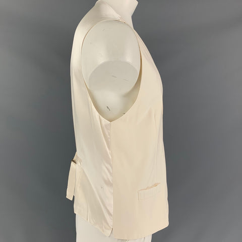 DOLCE & GABBANA Alta Sartoria Size 48 Off White Wool Buttoned Vest