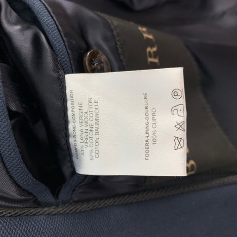 BURBERRY PRORSUM Spring 2007 Size 38 Navy Cotton / Wool Crystal Embellished Peacoat Coat