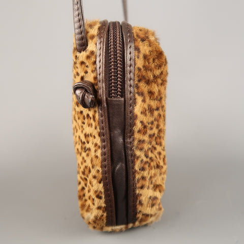 BOTTEGA VENETA Leopard Pony Hair Mini Cross Body Handbag