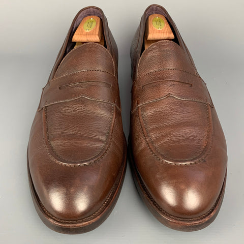 CARMINA Size 14 Brown Leather Penny Strap Slip On Loafers