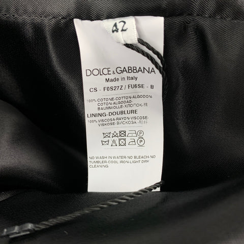 DOLCE & GABBANA Size 6 Navy Cotton Rhinestone Anchor Double Breasted Nautical Jacket