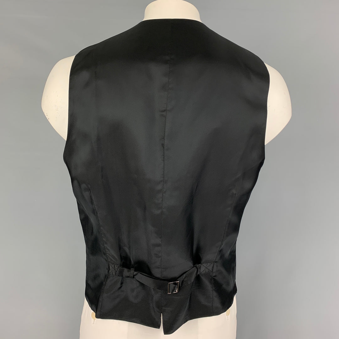 DOLCE & GABBANA Size XL Black Viscose Blend Buttoned Vest