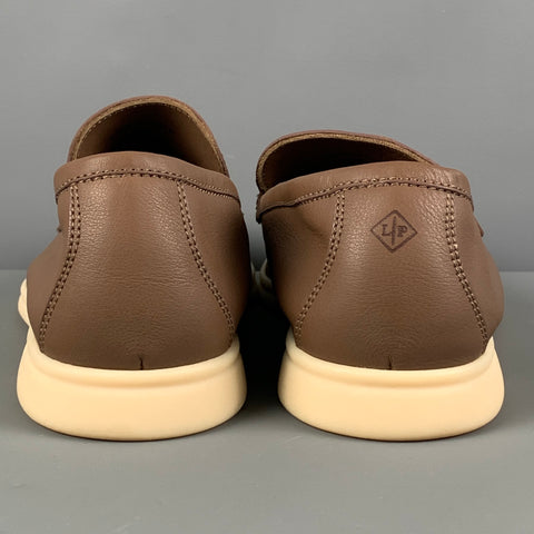 LORO PIANA Size 8 Brown Leather Slip On Summer Walk Loafers