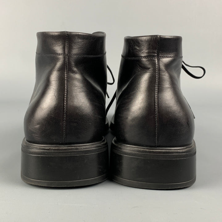 SALVATORE FERRAGAMO Taille 11,5 Chaussures à lacets en cuir noir