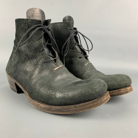 Botas con cordones desgastadas de cuero color carbón talla 7 de M.A+
