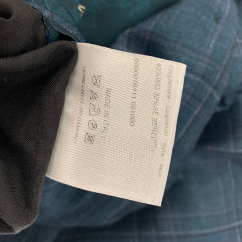 BRIONI Size 40 Green Purple Plaid Wool Blend Single Breasted Sport Coat