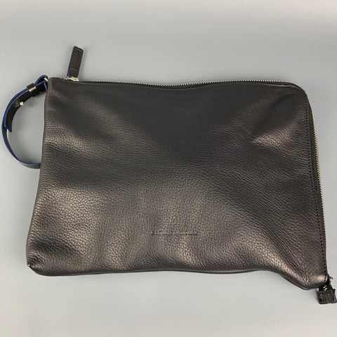CoSTUME NATIONAL Black Pebble Grain Leather Tote Bag