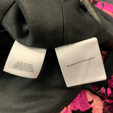 CHRISTIAN SIRIANO Taille 4 Robe longue florale en polyester rose noir