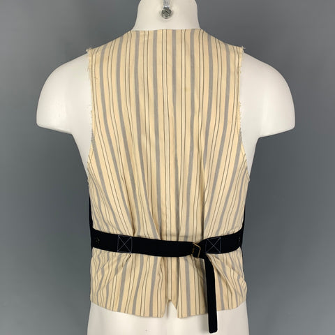 YIGAL AZROUEL Size S Navy Cream Wool Buttoned Vest