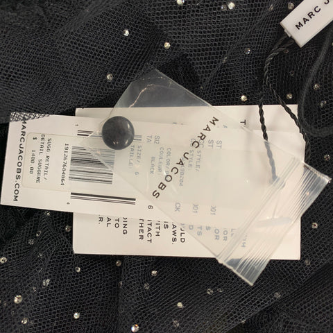 MARC JACOBS Otoño-Invierno 2019 Talla 6 Blusa con lazo de malla negra