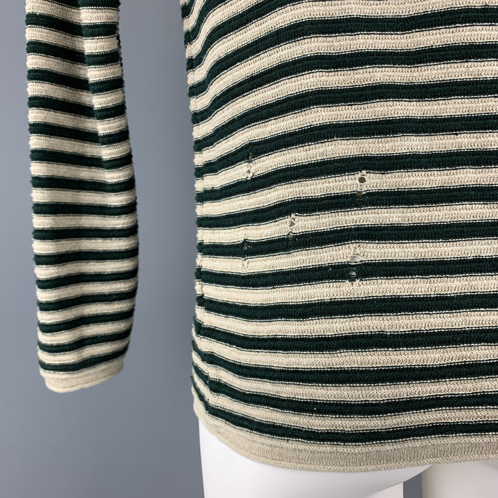WHY NOT BRAND Size S Taupe Stripe Cotton / Acrylic Boat Neck Pullover Sweater