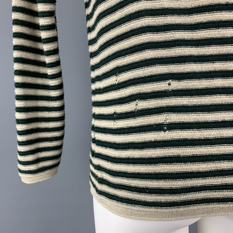 WHY NOT BRAND Size S Taupe Stripe Cotton / Acrylic Boat Neck Pullover Sweater