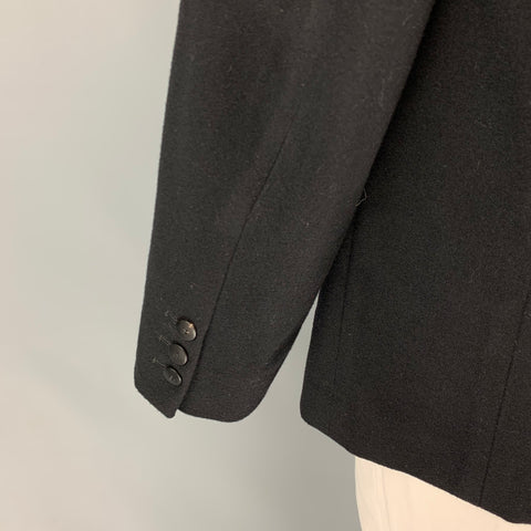 VISVIM Abrigo deportivo con solapa de muesca de lino y lana negro talla L